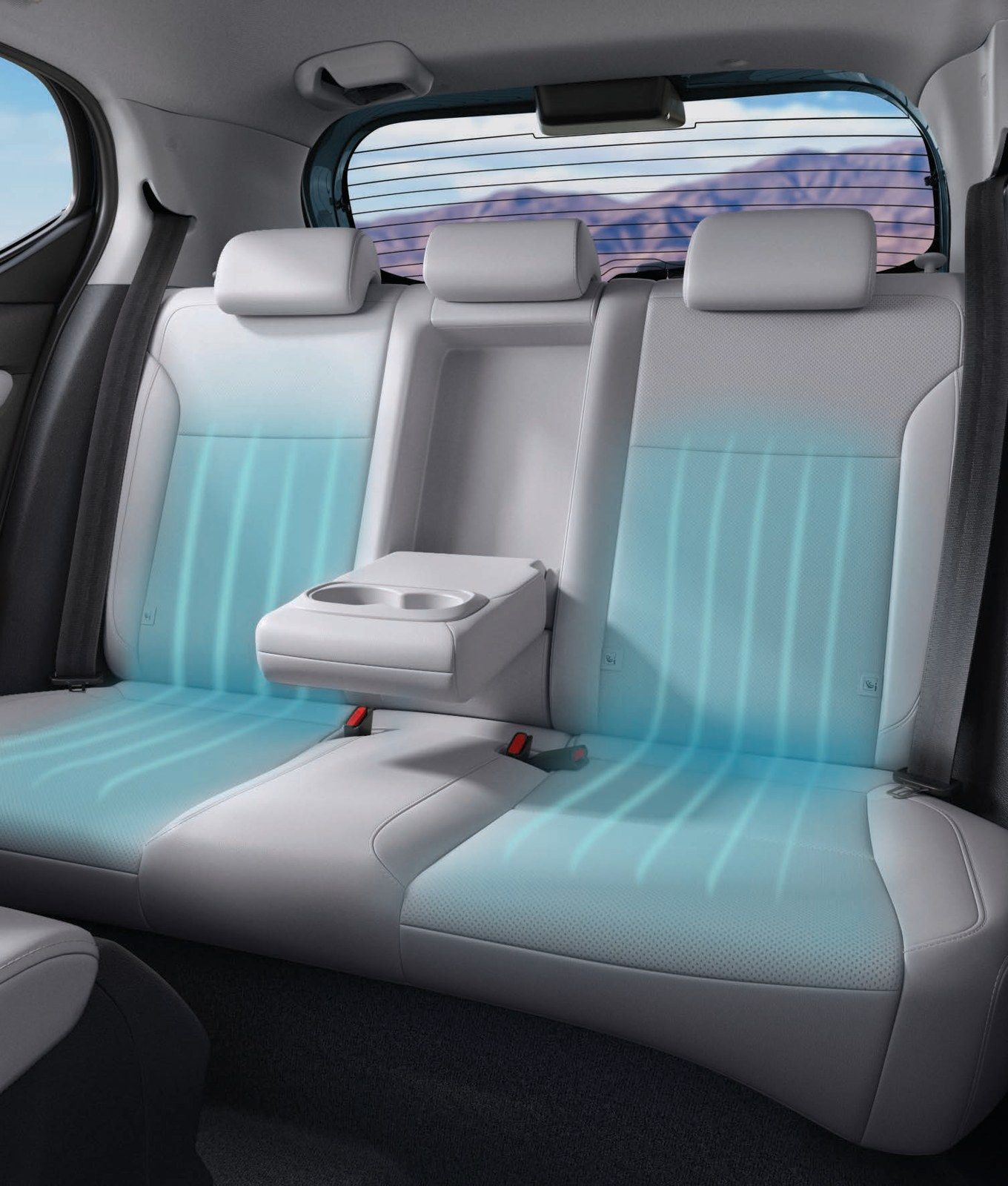 Rear ventilated seats with a centre armrest on the ZX Plus