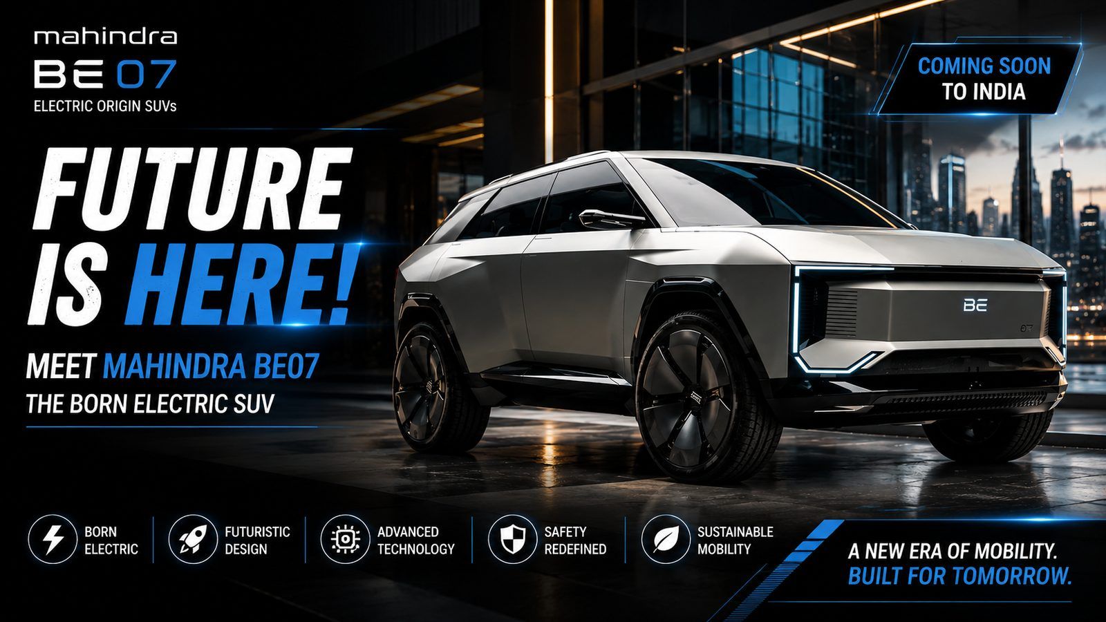 Mahindra BE.07 spied production-ready: frameless doors, ₹20–29 lakh expected