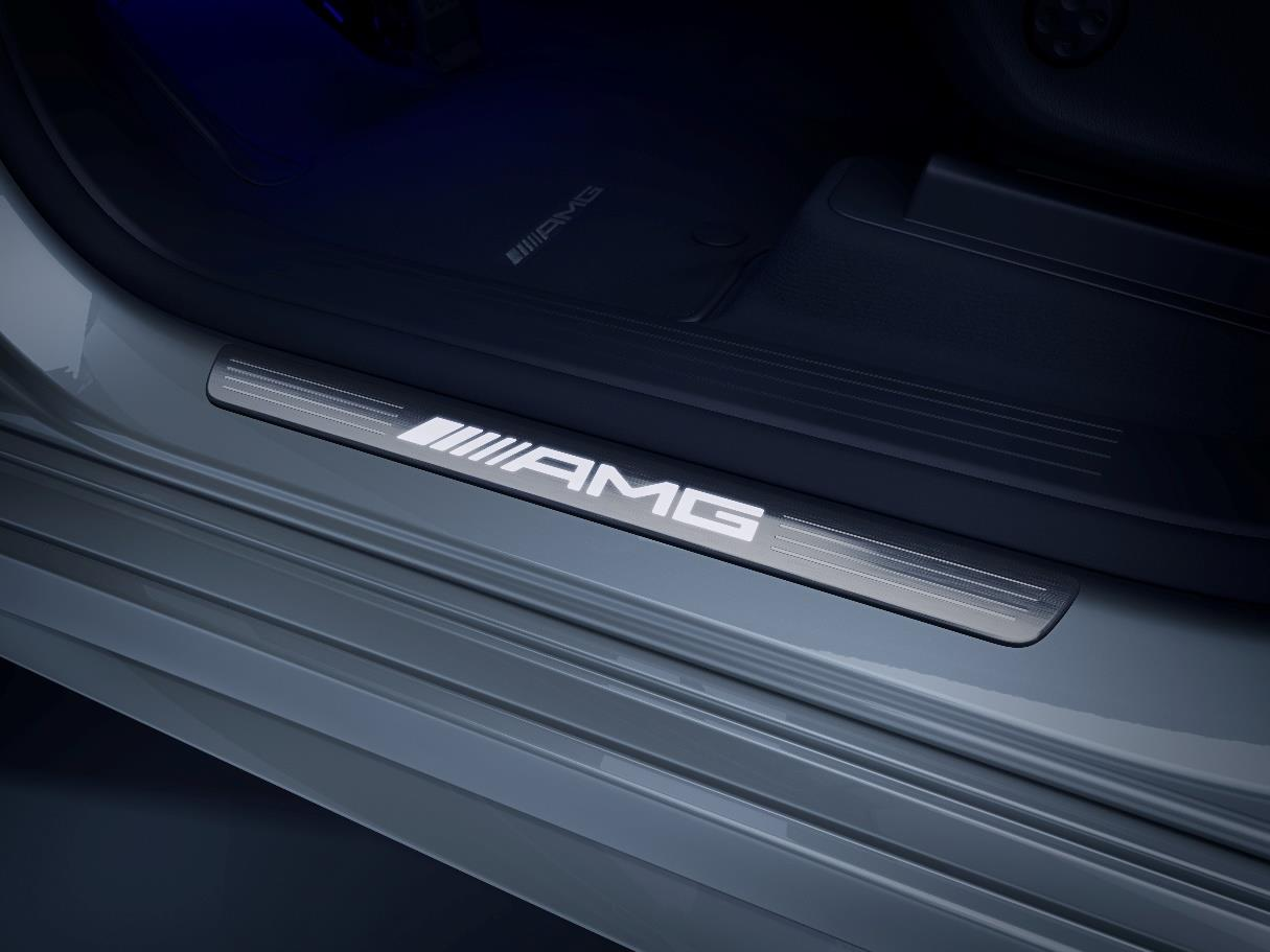 Mercedes-Benz Mercedes-AMG GT 63 S E Performance — AMG illuminated door sills with backlit AMG lettering.