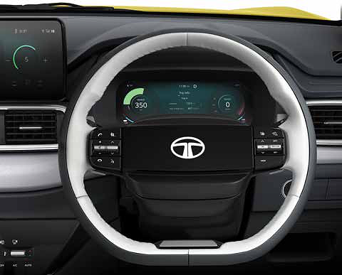 Tata Punch EV, Steering-mounted controls for calls, music and key functions without leaving the wheel