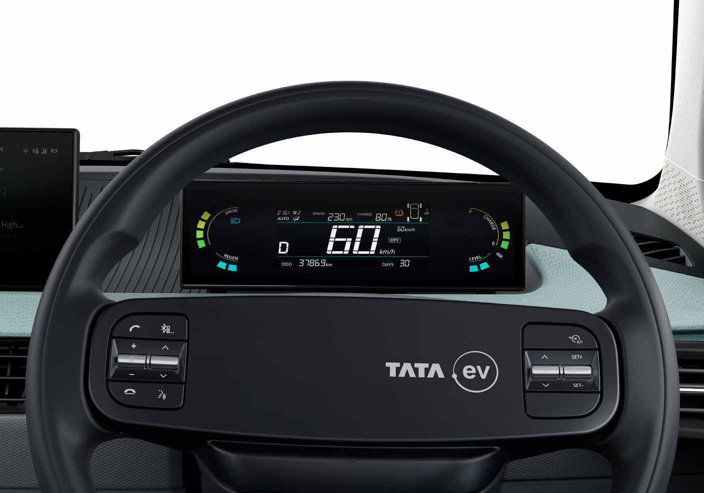 Tata Tiago EV — iTPMS alerts on the digital cluster when tyre pressure drops