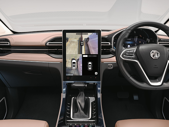 MG Hector Plus, 360 degree Around View camera display with wheel view