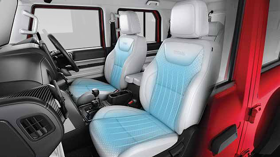 Mahindra Thar Roxx, Ventilated leatherette front seats