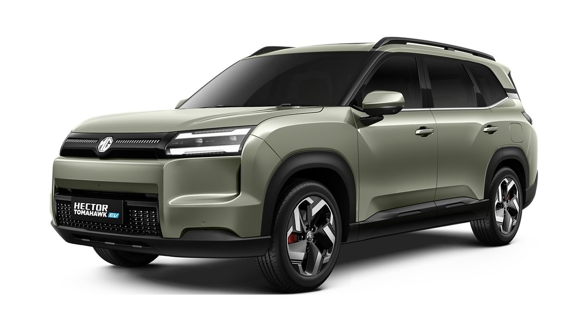 Hector Tomahawk EV in Khaki Green colour
