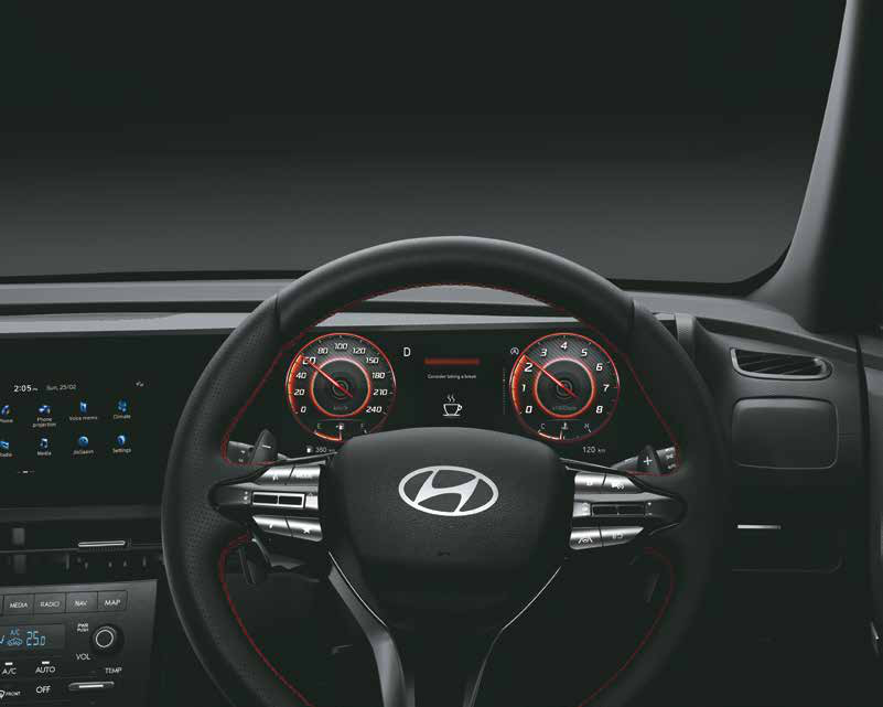 Hyundai Creta N Line — Driver attention warning (DAW) take-a-break alert in the cluster