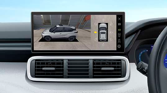 Tata Punch, 360° SVS HD camera with Blind View Monitor: 2D/3D surround view on the touchscreen