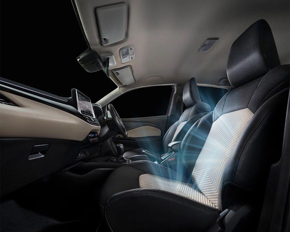 Toyota Glanza, Front ventilated seats in leatherette on V and V (O)