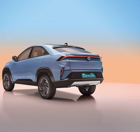 Tata Curvv EV, Smart digital connected LED tail lamps with full-width light bar and gloss black rear spoiler