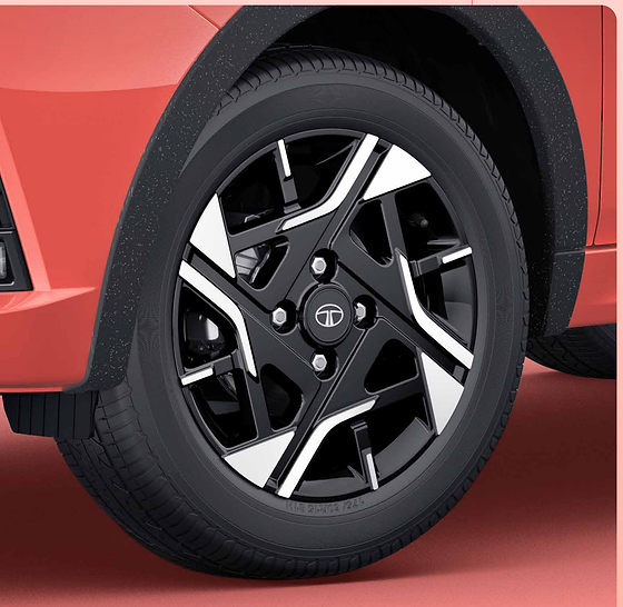 Tata Tiago, R15 diamond-cut dynamic alloy wheels bring a precision-cut two-tone finish and a sense of motion