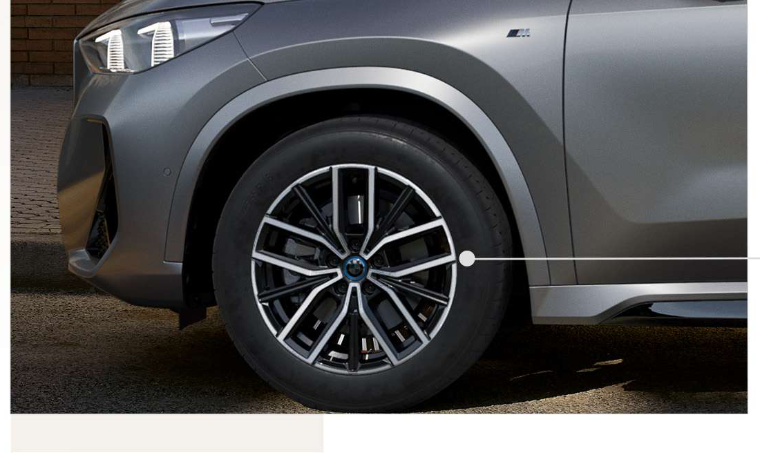 BMW iX1 — 18-inch M light-alloy wheels, Double-spoke style 838 M Bicolour