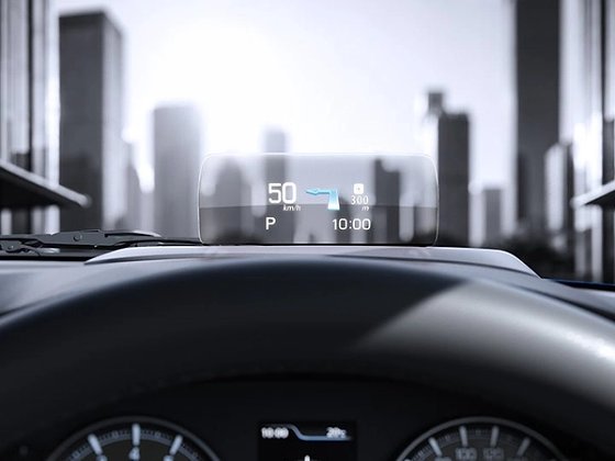 Maruti Suzuki Baleno, Head-Up Display with driving information projected in the line of sight, on Alpha and Alpha (O).