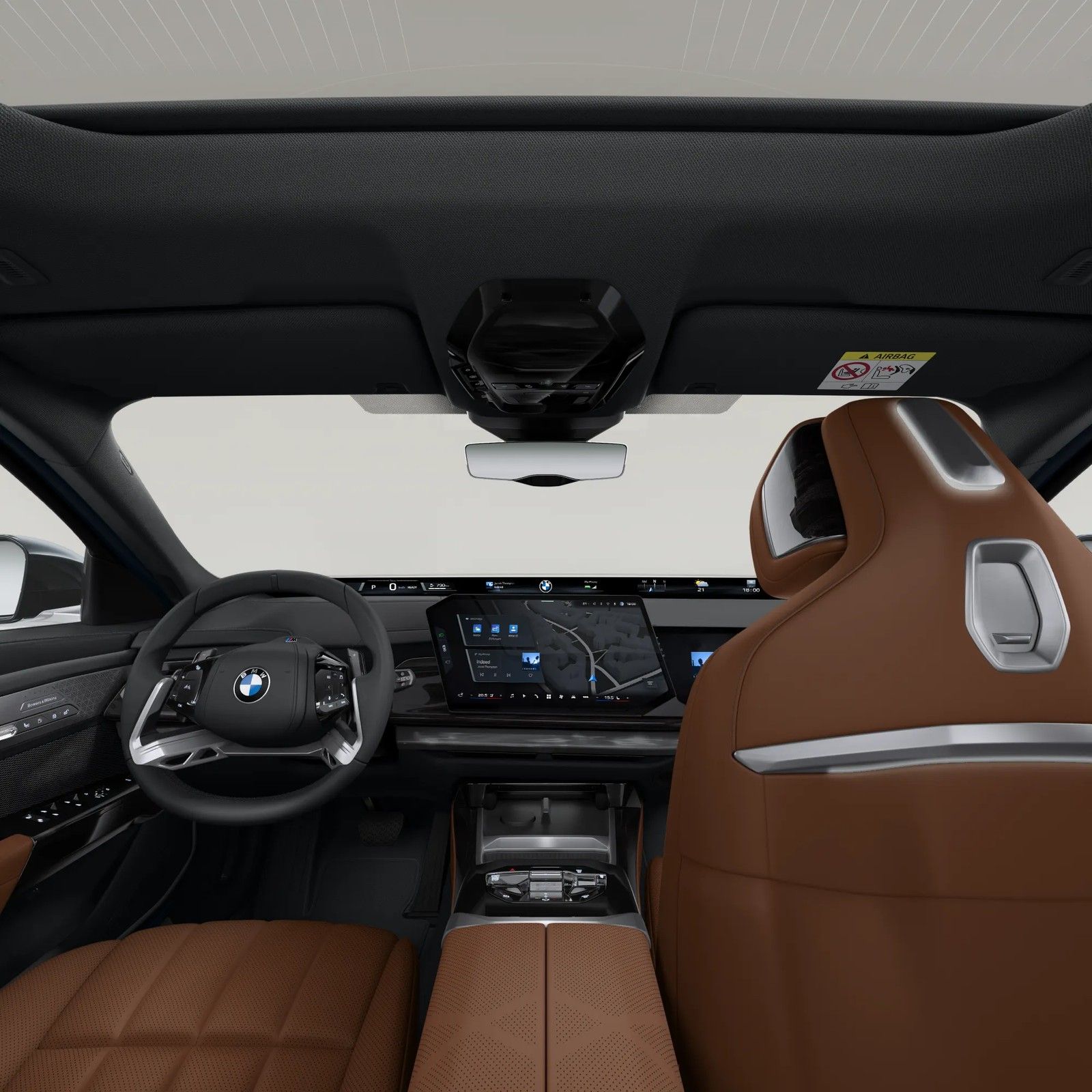 BMW 7 Series cabin with Panoramic iDrive and the 14.6-inch passenger screen