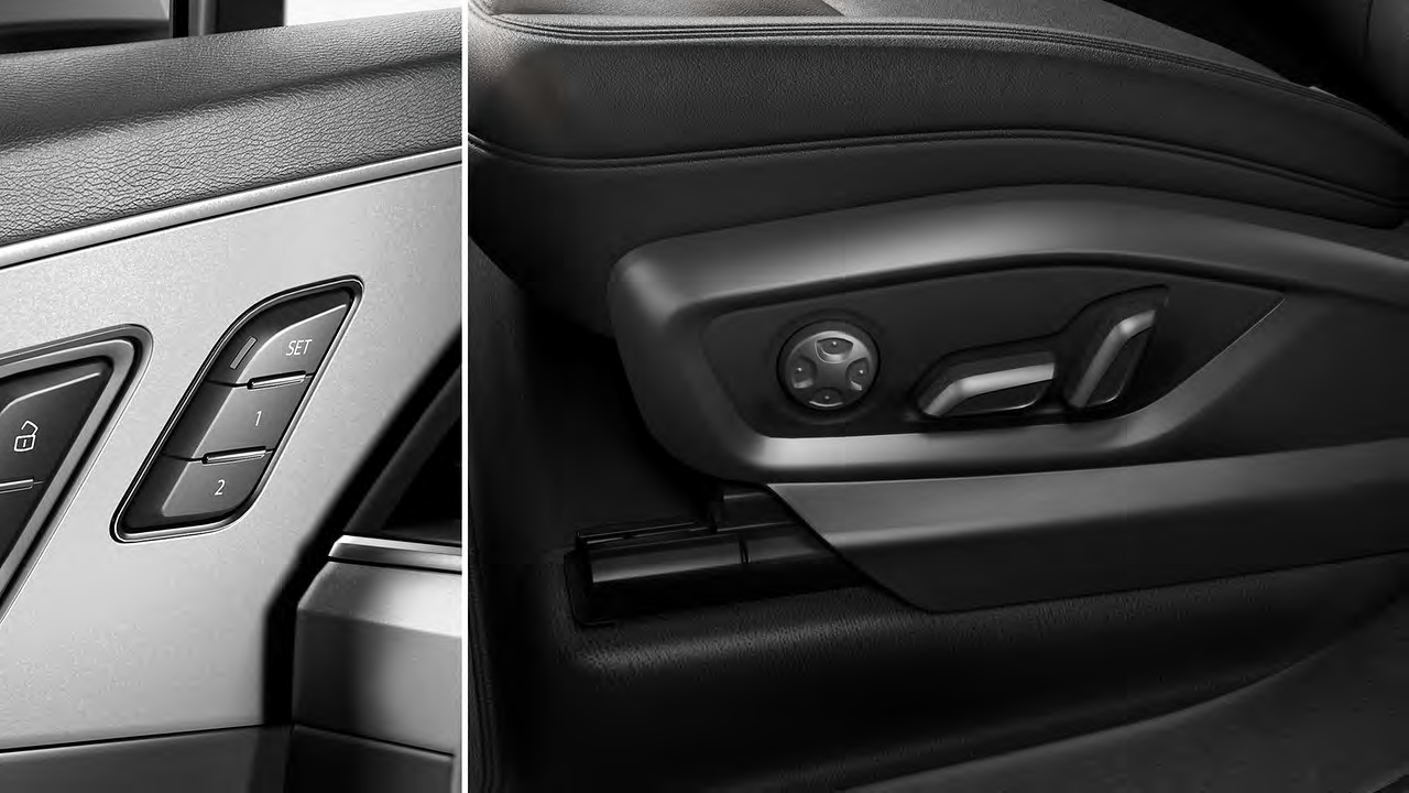 Audi Q8 — Power-adjustable front seats with driver memory function.