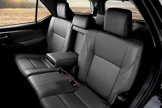 Toyota Fortuner, Second-row perforated leather seats with fold-down centre armrest
