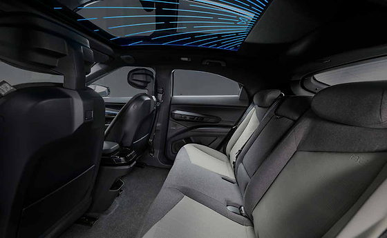 Mahindra BE 6, Rear cabin with panoramic Infinity Roof and 1,522 L of cabin space