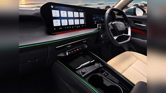 Audi Q3, Curved panoramic display and the new column-mounted gear selector, which frees the centre console for storage
