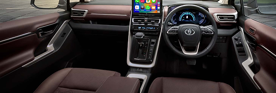 Toyota Innova Hycross, Dark-chestnut dual-tone dashboard with a free-standing touchscreen and digital cluster
