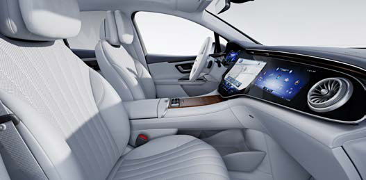Mercedes-Benz EQE SUV — ARTICO man-made leather upholstery in white with quilted seats