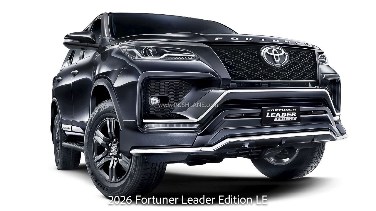 Toyota Fortuner, Leader Edition: blacked-out signature grille, black bumper garnish and gloss-black 18-inch alloys