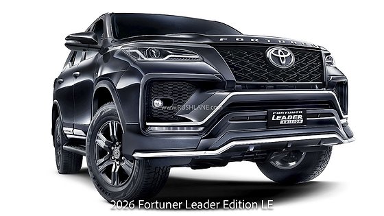 Toyota Fortuner, Leader Edition: blacked-out signature grille, black bumper garnish and gloss-black 18-inch alloys