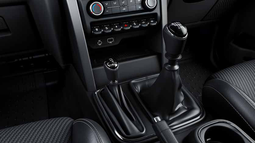 Mahindra Thar — 6-speed manual gear shifter with 4x4 transfer case lever
