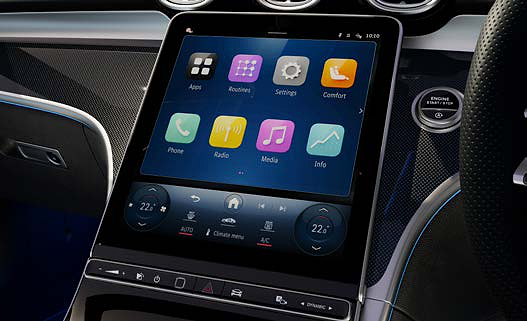 Mercedes-Benz CLE Cabriolet, Central MBUX touchscreen display