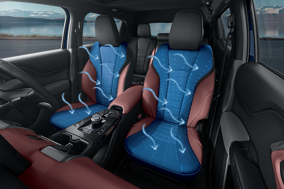 Maruti Suzuki e Vitara, Ventilated front seats drawing air through perforations in the seat base and backrest.