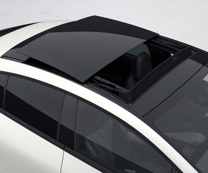 Mercedes-Benz EQS — Panoramic sliding glass sunroof with power sunshades for front and rear passengers