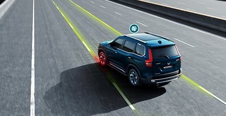 Mahindra Scorpio N — Lane keep assist with lane-departure warning on the highway
