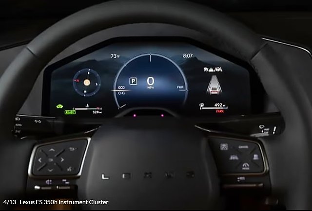 Digital instrument cluster display showing speedometer, fuel level, and vehicle diagnostics.