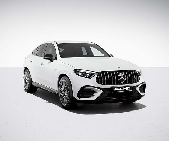 Mercedes-Benz Mercedes-AMG GLC 43 4MATIC Coupe, AMG bodystyling with the A-shape radiator grille and sculpted front apron on the GLC 43 Coupe.