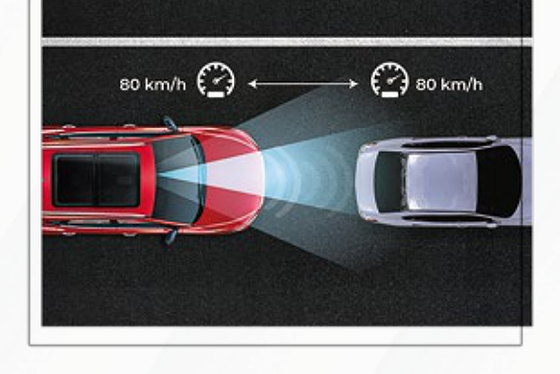 MG ZS EV, Adaptive Cruise Control maintaining a set gap to the vehicle ahead