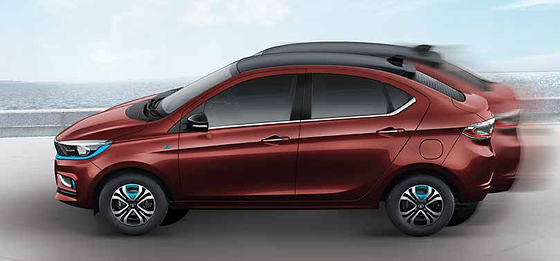 Tata Tigor EV, Accelerates from 0 to 60 km/h in 5.7 seconds, with a 55 kW motor delivering 170 Nm of peak torque