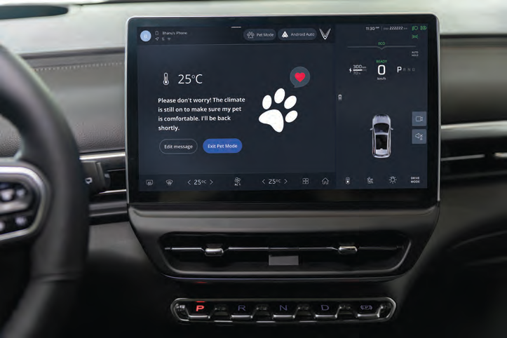 VinFast VF 6 — Pet Mode keeps the cabin climate running for pets left onboard