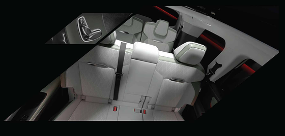 Mahindra XEV 9S, Second-row bench with adjustable headrests and multi-step recline