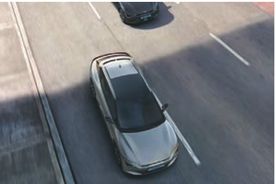 Kia EV6, Blind-Spot Detection warns of vehicles approaching in the adjacent lane.