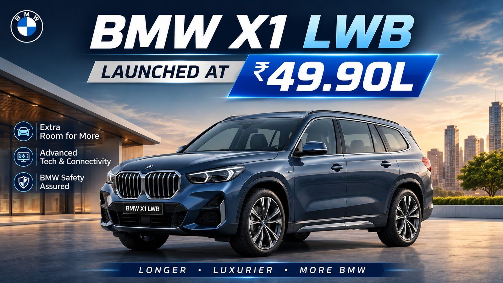 BMW X1 LWB launched at ₹49.90L, ₹1L cheaper than standard X1