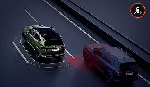 Renault Duster, Blind spot warning alerts to vehicles hidden in the adjacent lanes