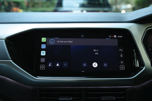 Volkswagen Taigun — Voice assistant on the infotainment touchscreen