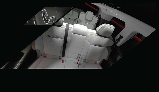 Mahindra XEV 9S, Rear cabin trimmed in premium quilted leatherette upholstery