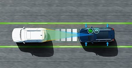 Mahindra Scorpio N — Adaptive cruise control maintaining a safe distance to the vehicle ahead