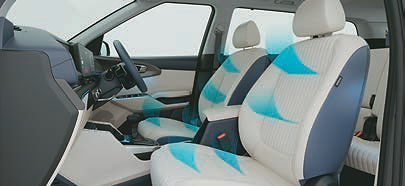 Kia Carens Clavis, Front ventilated seats with cooling airflow
