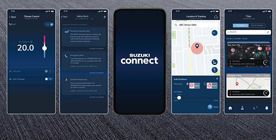 Maruti Suzuki XL6, Suzuki Connect telematics app with climate control, safety alerts, location tracking and trip history