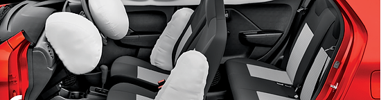 Maruti Suzuki Alto K10, Six airbags shown deployed in the cabin cross-section