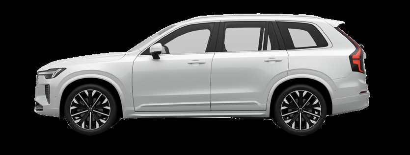 Volvo XC90 — Commanding side profile with a floating roofline and flush-fit alloys