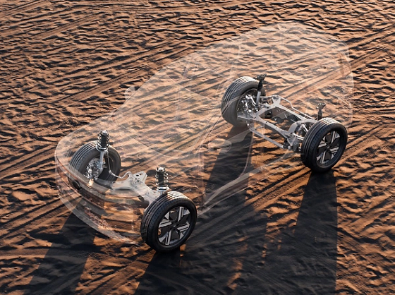 Tata Sierra EV, Ultra Glide suspension: independent multi-link rear setup with frequency-dependent dampers for plush yet precise handling