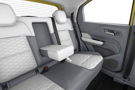 Tata Punch EV, Rear seat with centre armrest and adjustable headrests