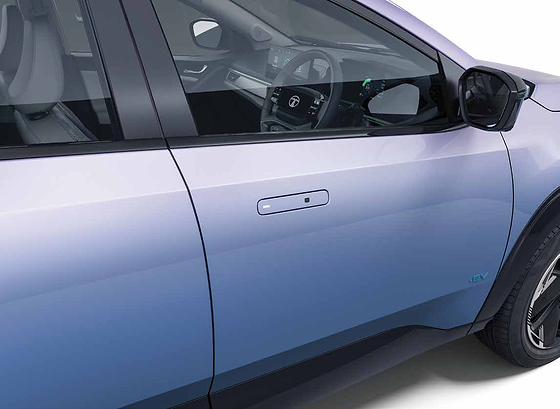 Tata Curvv EV, Flush door handles sit flat against the body for cleaner aerodynamics