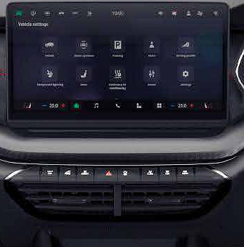 Skoda Octavia RS, 32.77 cm central infotainment touchscreen.