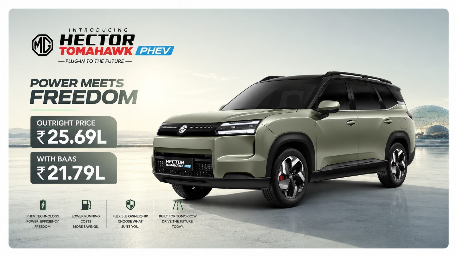 MG Hector Tomahawk PHEV launched at ₹25.69 lakh: India's first mainstream plug-in hybrid SUV